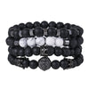 Wholesale Handmade Stainless Steel Bracelet With Black Onyx Tiger Eye Stone Black Gallstone Cross For Men