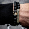 Wholesale Handmade Stainless Steel Bracelet With Black Onyx Tiger Eye Stone Black Gallstone Cross For Men