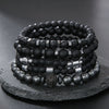 Wholesale Handmade Stainless Steel Bracelet With Black Onyx Tiger Eye Stone Black Gallstone Cross For Men