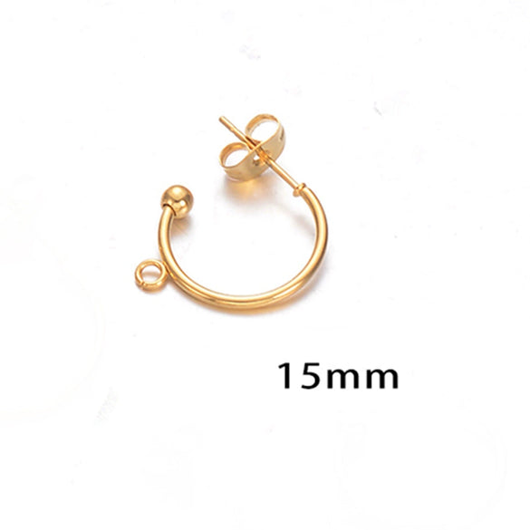 Wholesale Handmade Stainless Steel Cshaped Earrings With Electroplating Treatment