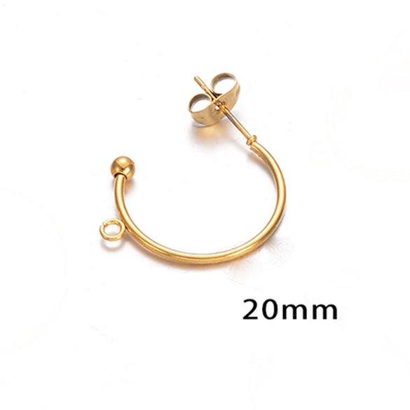 Wholesale Handmade Stainless Steel Cshaped Earrings With Electroplating Treatment
