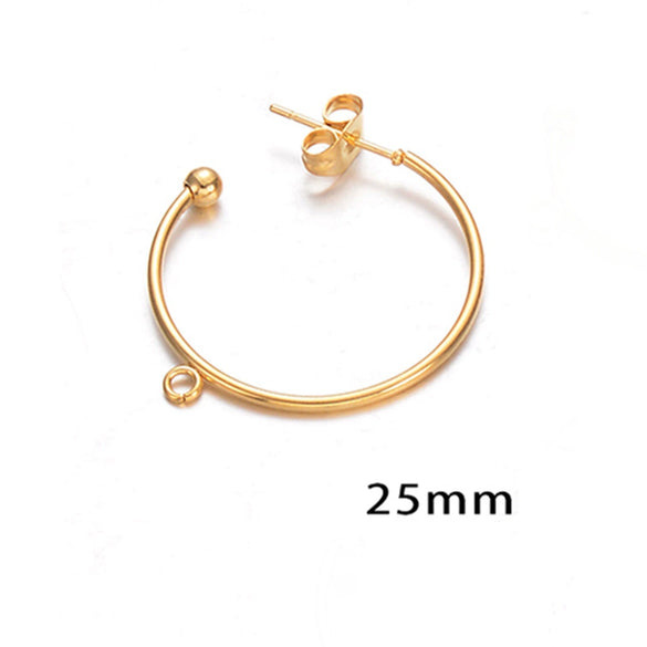 Wholesale Handmade Stainless Steel Cshaped Earrings With Electroplating Treatment