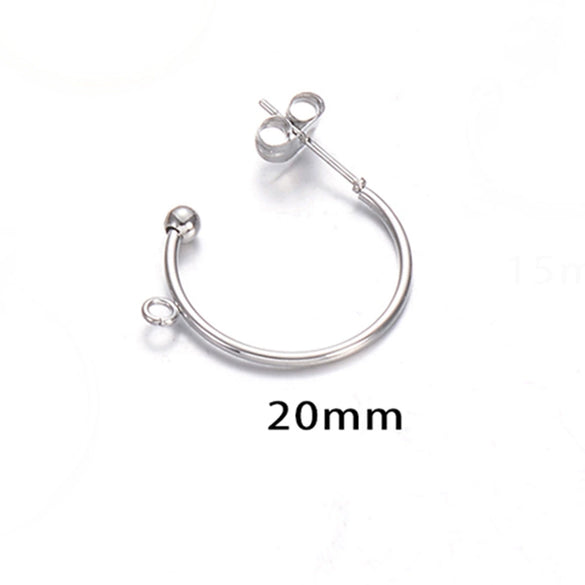 Wholesale Handmade Stainless Steel Cshaped Earrings With Electroplating Treatment