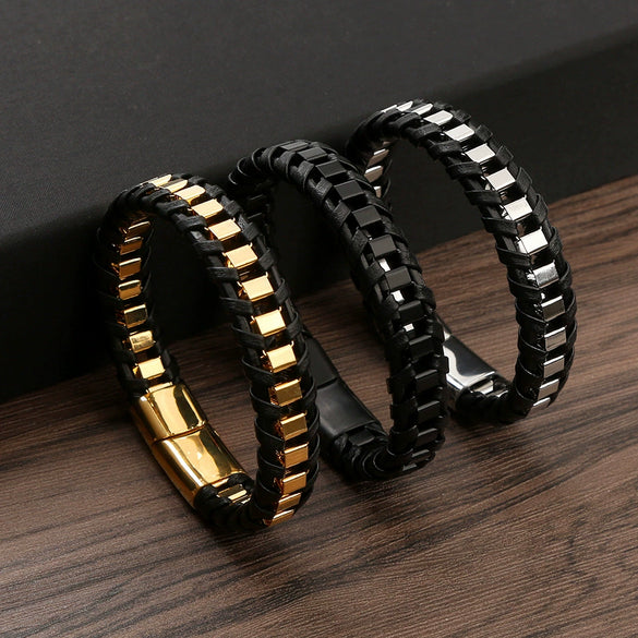 Wholesale Handmade Stainless Steel Geometric Bracelets For Men And Women With Polishing Treatment