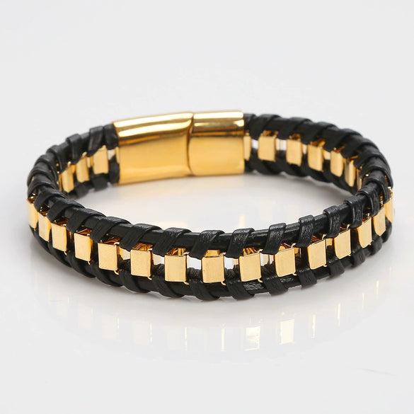 Wholesale Handmade Stainless Steel Geometric Bracelets For Men And Women With Polishing Treatment