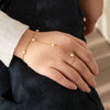Wholesale Handmade Stainless Steel Geometric Cute Finger Bracelet With Imitation Pearl And Blue Turquoise For Unisex