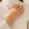 Wholesale Handmade Stainless Steel Geometric Cute Finger Bracelet With Imitation Pearl And Blue Turquoise For Unisex