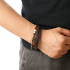 Wholesale Handmade Stainless Steel Geometric Natural Stone Bracelets For Men