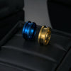 Wholesale Handmade Stainless Steel Geometric Ring Material Accessories With Embossed Edge And Electroplating
