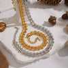 Wholesale Handmade Stainless Steel Geometric Staircase Necklace And Bracelet Set For Women