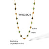 Wholesale Handmade Stainless Steel Natural Stone Jewelry With Flat Bead Pattern And Cross Chain For Women