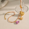 Wholesale Handmade Stainless Steel Starfish Pendant Rope Necklace For Women In Ins Style