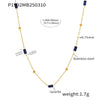 Wholesale Handmade Stainless Steel Tiger Eye Stone Geometric Pattern Hammered Cross Beaded Clavicle Necklace For Women Light Luxury Style Electroplated