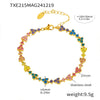Wholesale Handmade Stainless Steel Zircon Inlaid Light Luxury Clavicle Necklace And Bracelet Electroplated