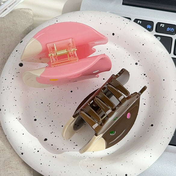 Wholesale Handmade Sweet Fruit Donut Shaped Acetic Acid Hair Grab Clip For Women