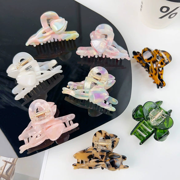 Wholesale Handmade Sweet Style Acetic Acid Women's Flower Shark Hair Clip