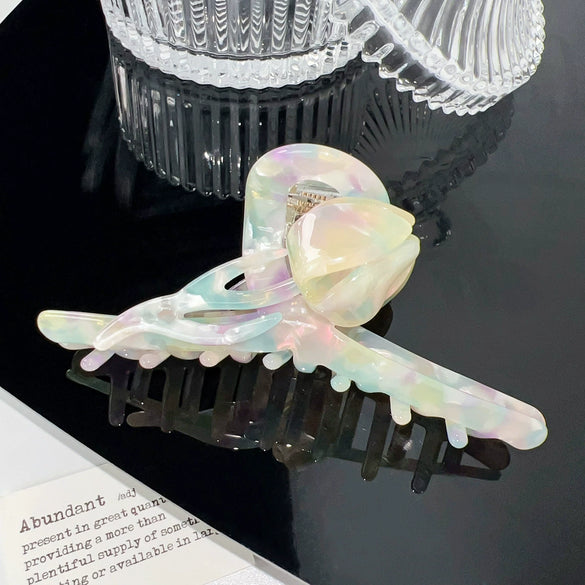 Wholesale Handmade Sweet Style Acetic Acid Women's Flower Shark Hair Clip