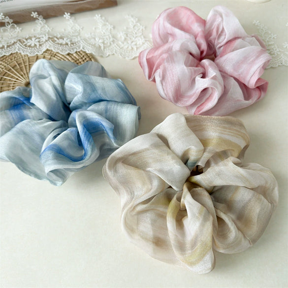 Wholesale Handmade Tiedye Chiffon Hair Ring For Women And Girls
