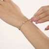 Wholesale Handmade Titanium Steel Gimmel Four Leaf Flower Zircon Bracelet With Pvd Gold Plated Electroplating Jewelry For Women