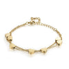 Wholesale Handmade Titanium Steel Heart Shaped 18K Gold Vacuum Electroplated Female Bracelet