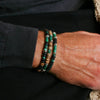 Wholesale Handmade Unisex Geometric Stacked Bracelet With Coconut Shell And Green Peacock Elements