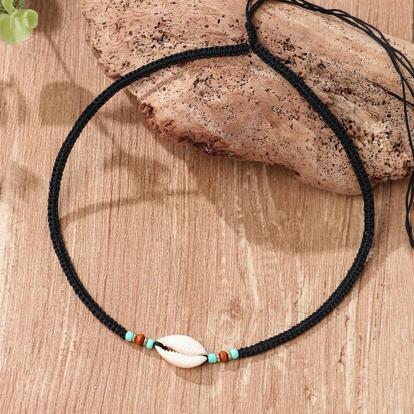 Wholesale Handmade Vintage Bohemian Style Wax Rope Vervain Chain Clavicle Necklace Jewelry