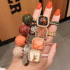 Wholesale Handmade Vintage Hair Accessories For Female Rubber Band Amber Hair Rope Crystal Hair Band And Large Intestine Hair Ring