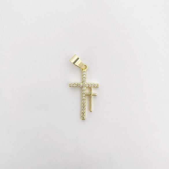 Wholesale Handmade Vintage 18K Gold Electroplated Copper Cross Pendant Jewelry Parts
