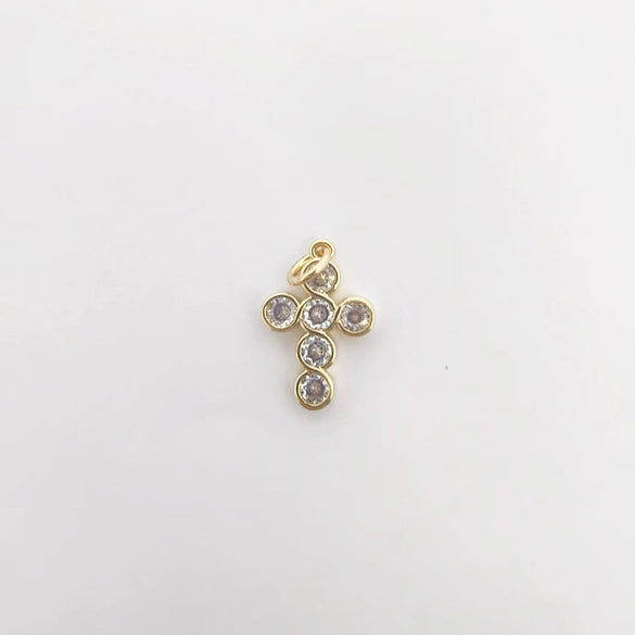 Wholesale Handmade Vintage 18K Gold Electroplated Copper Cross Pendant Jewelry Parts