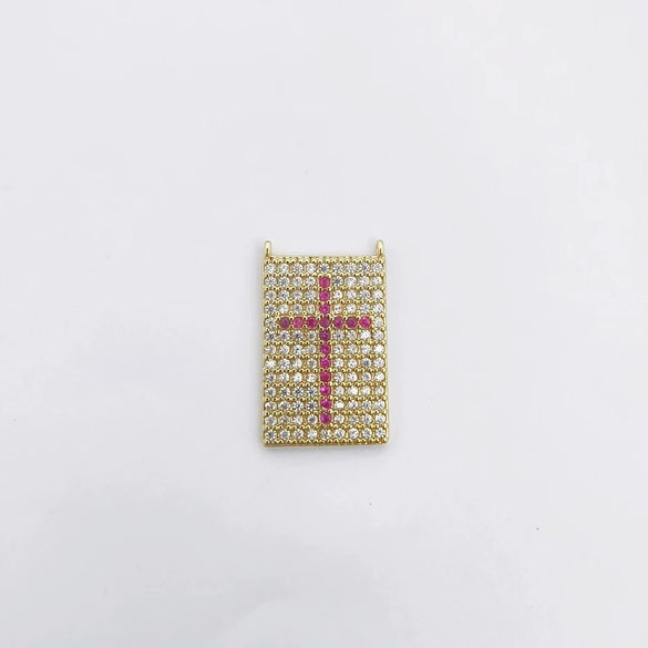Wholesale Handmade Vintage 18K Gold Electroplated Copper Cross Pendant Jewelry Parts