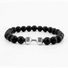 Wholesale Handmade Volcanic Stone And Alloy Dumbbell Style Unisex Energy Bracelet
