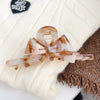 Wholesale Handmade Women's Acetic Acid Heavy Industry Bow Grip Hair Clip Mori Geometric Style