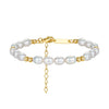 Wholesale Handmade Women's Adjustable Bracelet With S925 Sterling Silver Gold Beads Natural Freshwater Pearls And Geometric Pattern Electroplated