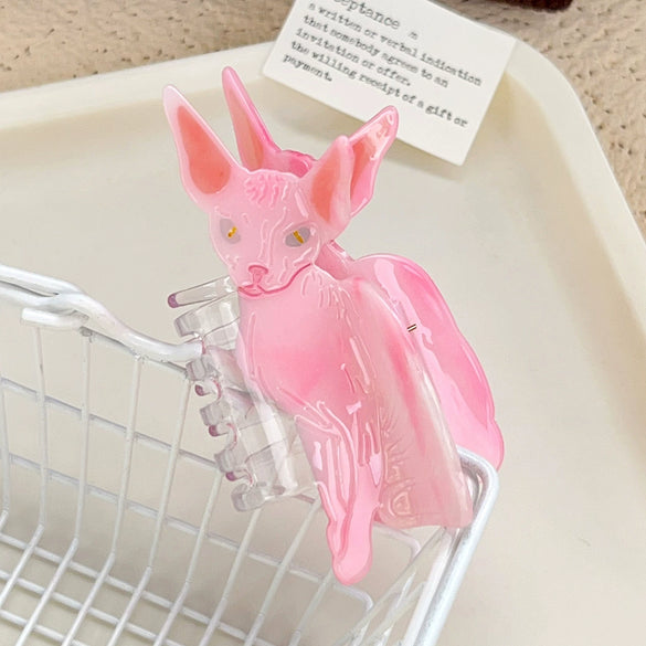 Wholesale Handmade Women's Cute Animal Acetic Acid Splicing Grab Clip Hairpin With Raccoon Cat Design