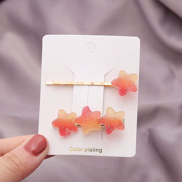 Wholesale Handmade Women's Cute Heartshaped Star Hairpin Soft Clay Duck Clip