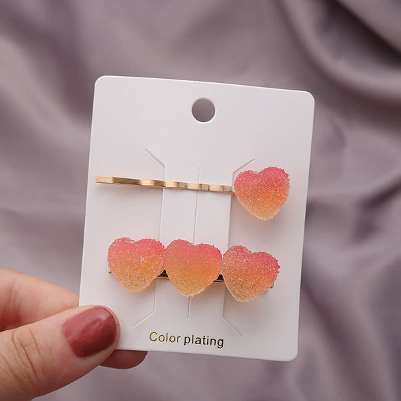 Wholesale Handmade Women's Cute Heartshaped Star Hairpin Soft Clay Duck Clip