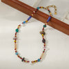 Wholesale Handmade Women's Geometric Style Necklace With Limestone Rice Beads Shoushan Stone And Natural Freshwater Pearl
