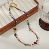 Wholesale Handmade Women's Geometric Style Necklace With Limestone Rice Beads Shoushan Stone And Natural Freshwater Pearl
