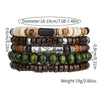 Wholesale Handmade Wooden Beads Alloy Multilayer Elastic Geometric Unisex Bracelet