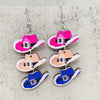 Wholesale Handmade Wooden Earrings With Cartoon Characters Geometric Animal Zodiac Patterns