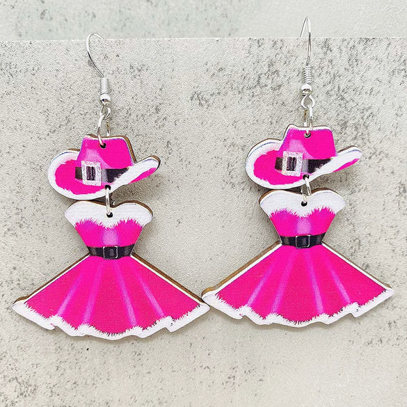 Wholesale Handmade Wooden Earrings With Cartoon Characters Geometric Animal Zodiac Patterns