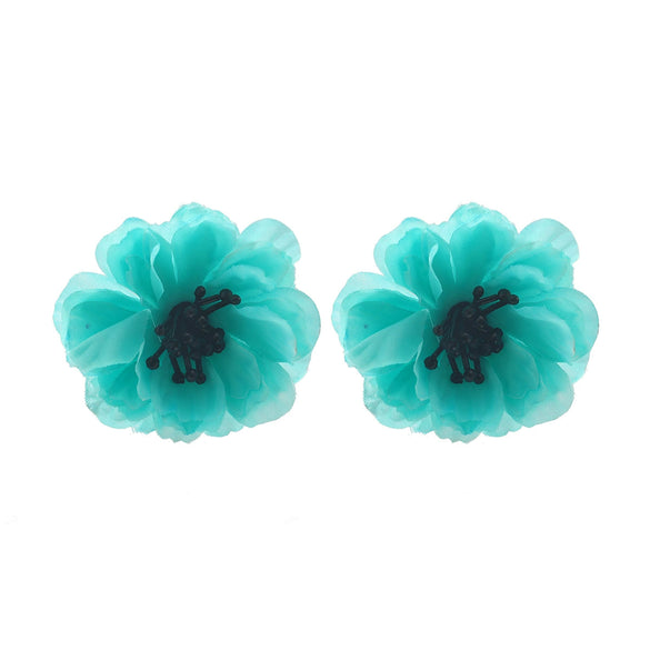 Wholesale Handmade Zinc Alloy Flower Earrings Light Luxury Style Hand Knitted