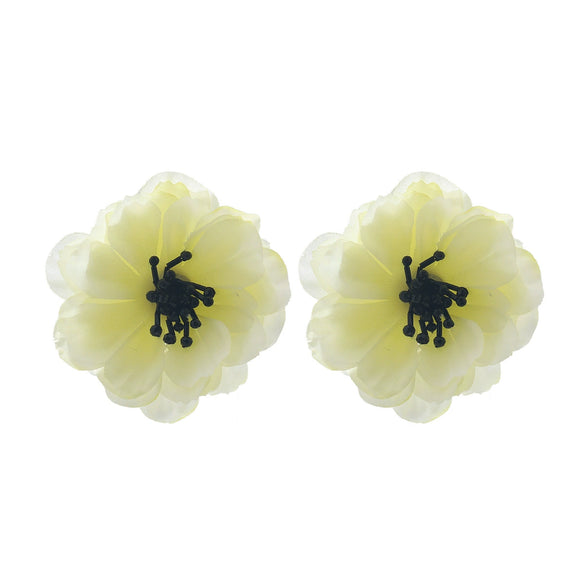 Wholesale Handmade Zinc Alloy Flower Earrings Light Luxury Style Hand Knitted
