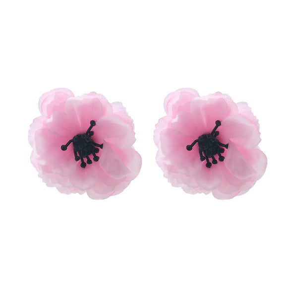 Wholesale Handmade Zinc Alloy Flower Earrings Light Luxury Style Hand Knitted