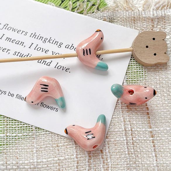 Wholesale Handpainted Ceramic Pigeon Beaded Jewelry Bracelet Necklace Accessories