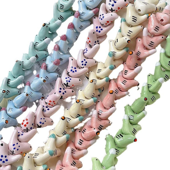 Wholesale Handpainted Ceramic Pigeon Beaded Jewelry Bracelet Necklace Accessories