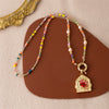 Wholesale Handpainted Handbeaded Electroplated Copper And Stainless Steel Heart Geometric Pendant Necklace For Women