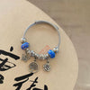 Wholesale Handpainted Stainless Steel Tree Of Life Beaded Open Bracelet Electroplated Jewelry For Women