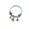 Wholesale Handpainted Stainless Steel Tree Of Life Beaded Open Bracelet Electroplated Jewelry For Women
