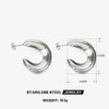 Wholesale Handpolished Geometric Ushaped Titanium Steel Earrings For Women Electroplated